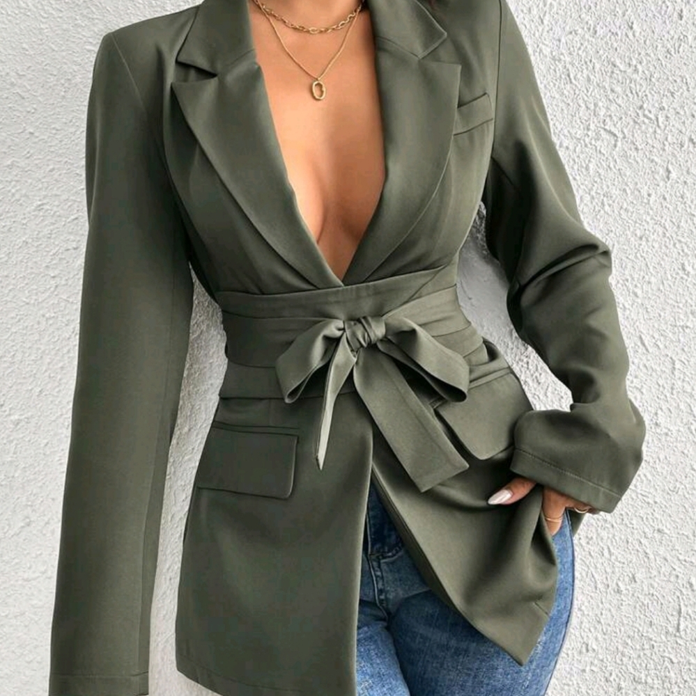 Casual Solid Color Blazer For Spring/Autumn Fall Cloth For Women